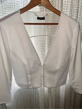 Archival Y2K Italian Motivi Cropped Corset Bolero Jacket- Sheer Back